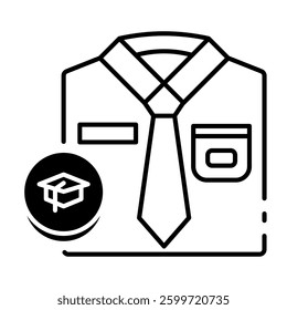 This School Uniform icon is suitable for School, College, Education, etc