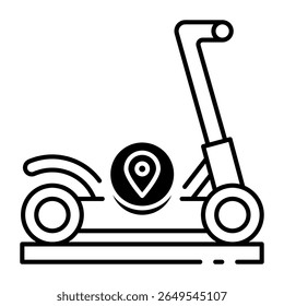 Este ícone Scooter é adequado para transporte, viagens e turismo, etc