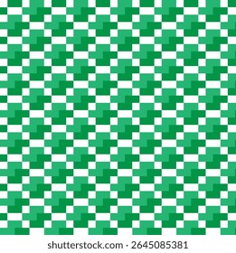 This seamless geometric pattern features a captivating mosaic effect, creating a modern and visually appealing design. The abstract background utilizes varying shades of green and white.