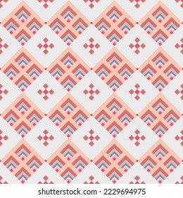 En este patrón sin fisuras, se utilizan cuadrados coloridos sobre un fondo blanco. La decoración, con flores y formas geométricas, es muy bonita.