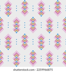 In this seamless pattern, colorful squares are used on a white background. And also placing circles arranged in rows in a row to make the work look even more cute.