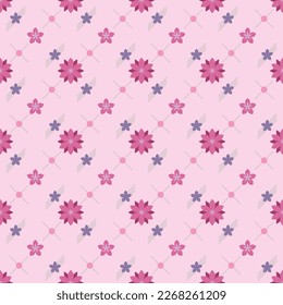 In this seamless pattern, it consists of colorful floral graphics on a harmonious background. Decorated with a cross, a circle is placed on top of the cross, looking cute and beautiful.