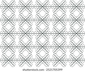 This seamless pattern design features intricate shapes, ideal for textiles, wallpapers, and digital projects. Its versatile style adds a modern yet timeless touch, enhancing any surface with elegance