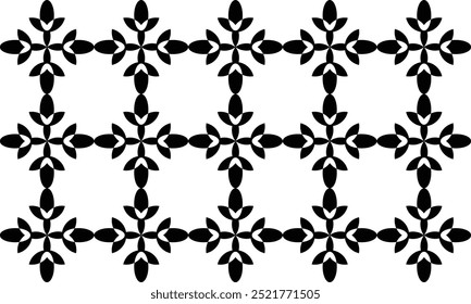 Este design de padrão sem costura apresenta formas intrincadas, ideal para têxteis, papéis de parede e projetos digitais. Seu estilo versátil adiciona um toque moderno, mas intemporal, melhorando qualquer superfície com elegância