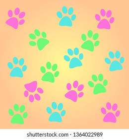 this is a seamless pattern with dog foot illustration