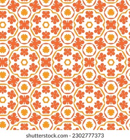 This seamless pattern features a collection of bold, abstract shapes arranged in a harmonious and eye-catching manner. 