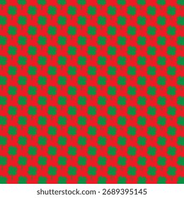 This is a seamless pattern featuring a repeating motif of green four-leaf clovers