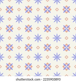 In this seamless pattern, flowers are arranged where their slender petals are beautifully colored against a solid background. Decorated with an oblique rectangular frame. Make the work look elegant.