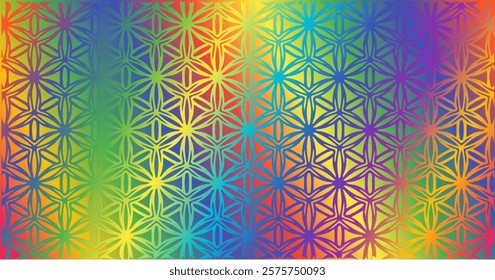 This is a seamless pattern with rainbow colors, resulting in a vibrant and cheerful look.