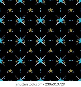 In this seamless pattern, stars of different sizes are placed neatly against a white background like a shining star. Make it look beautiful, outstanding and interesting.