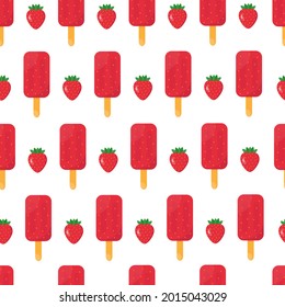 This is a seamless pattern texture of ice cream on a white background. Vector wrapping paper.