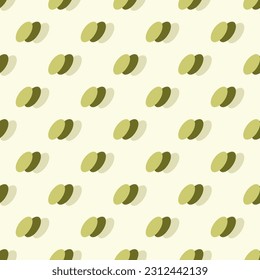 In this seamless pattern, three slanting and overlapping ovals, each of which is a yellow tone with a gradient of light and dark shades, placed on yellow tone background. looks strange, has dimensions