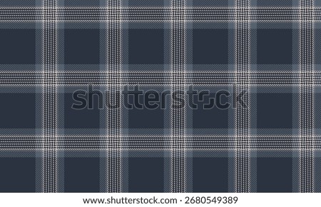 This seamless plaid pattern in navy, beige, and blue gives a sleek and contemporary feel. It's perfect for textiles, clothing, skirts, pants, or classic and stylish fashion designs.