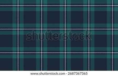 This seamless plaid pattern in navy, green, and white offers a classic and refreshing feel for textiles, clothing, skirts, and pants, adding dimension and stylish elegance.