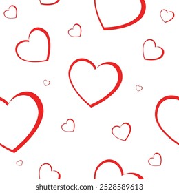 This seamless red heart pattern vector is perfect for romantic designs, Valentine’s Day, wedding invitations, love-themed projects. heart pattern, seamless heart design, red heart vector, love vector