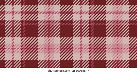 This seamless tartan pattern, displayed in shades in pink and red color is composed of intersecting lines and squares, providing a stylish and traditional textile look.