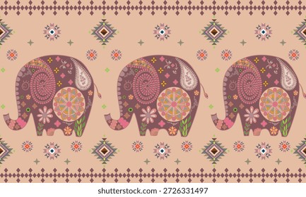 Este patrón de elefante tailandés sin costuras presenta encantadoras decoraciones florales e inspiradas en mandala dispuestas en un diseño étnico armonioso. El diseño repetitivo muestra la estética tradicional asiática combinada con una paleta de colores suave y moderna, creando un fondo cálido y decorativo adecuado para varios usos creativos.

Perfecto para mercados de valores, Etsy y plataformas de Impresión a la carta como Redbubble, este patrón es ideal para textiles, impresión de telas, Fondo de pantalla, papel de regalo, papelería, decoración del hogar, ropa y fondos digitales. El diseño de repetición continua garantiza un mosaico suave tanto para aplicaciones de impresión como digitales.

Ideal para:
 Tela y diseño textil
 Fondo de pantalla y papel de embalaje
 Ropa y accesorios
 Decoración del hogar y artesanías
 Proyectos de impresión digital
