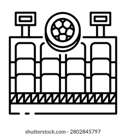 This Seats icon is suitable for World Cup, Football Sport, etc