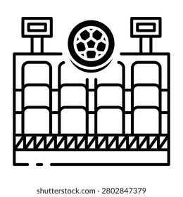 This Seats icon is suitable for World Cup, Football Sport, etc