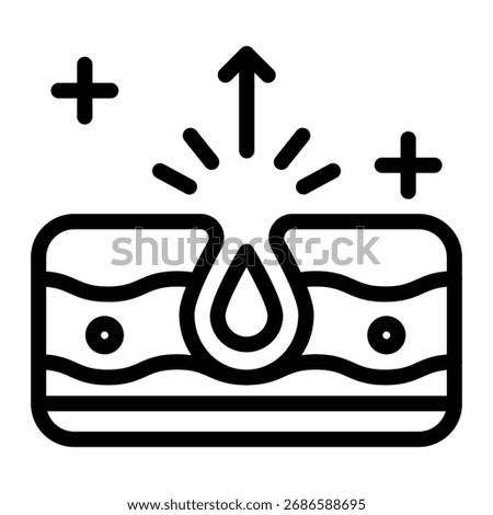 This Sebum icon is suitable for use in Skincare, Dermatology, and related fields.