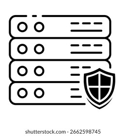 This Secure Server icon is suitable for Network Security, Digital Security, etc