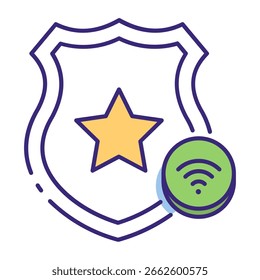 Este ícone de selo de segurança é adequado para segurança de rede, segurança digital, etc