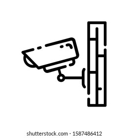 This is security camera vector icon with white background