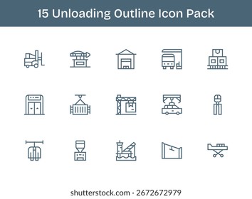 Este conjunto de 15 iconos de esquema captura temas de descarga, perfecto para aplicaciones tecnológicas y empresariales.