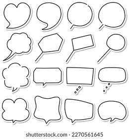 This is a set of 16 simple balloon line drawings in a hand-drawn style, sticker style. We tried to create a slightly different shape from the usual ones. There are a variety of shapes, such as near-re