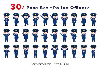 This is a set of 30 posed illustrations of the “Police Officer”.