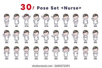 This is a set of 30 posed illustrations of the “Nurse”.