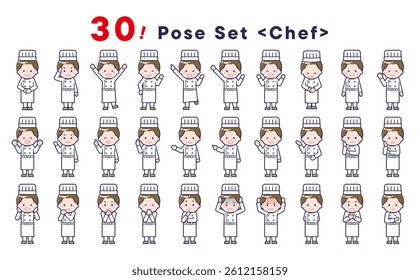 This is a set of 30 posed illustrations of the “Chef”.
