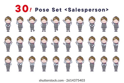 This is a set of 30 posed illustrations of the “Salesperson”.