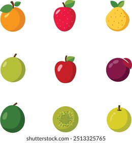 Este conjunto de 9 projetos de vetor de frutas minimalistas oferece silhuetas limpas, simples e modernas. Cada vetor apresenta interpretações únicas de frutas populares.