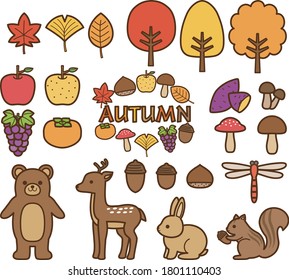 This is a set of autumn illustrations