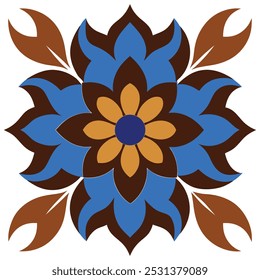  This set of brown and blue seamless floral patterns offers intricate designs perfect for luxury interior decor, fabric prints, and wallpaper. Ideal for elegant and modern design projects.