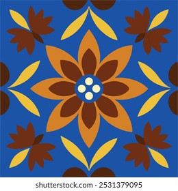  This set of brown and blue seamless floral patterns offers intricate designs perfect for luxury interior decor, fabric prints, and wallpaper. Ideal for elegant and modern design projects.