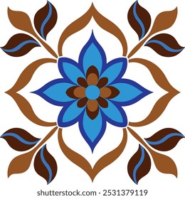  This set of brown and blue seamless floral patterns offers intricate designs perfect for luxury interior decor, fabric prints, and wallpaper. Ideal for elegant and modern design projects.