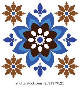  This set of brown and blue seamless floral patterns offers intricate designs perfect for luxury interior decor, fabric prints, and wallpaper. Ideal for elegant and modern design projects.