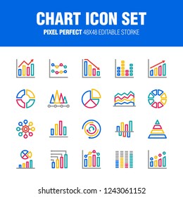 This is a set of chart icons.  Editable stroke. 48×48 Pixel Perfect.