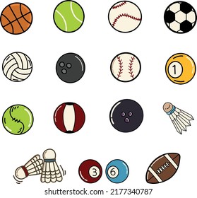 Este conjunto contiene un conjunto de bolas de muchos deportes en formato .eps