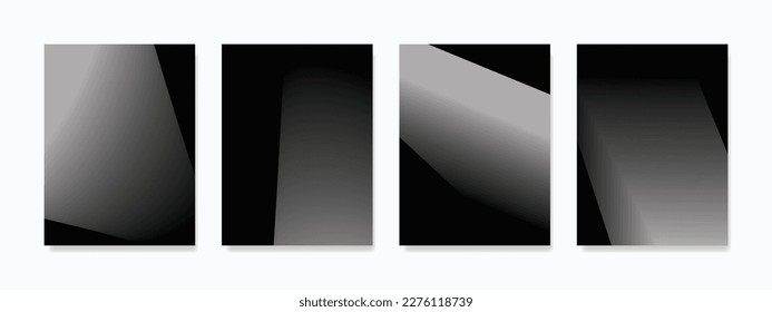 This is set contemporary silver gradient wall art and modern shapes   abstract aesthetics  Design for great wall decor  poster cover  templates and minimalistic design 