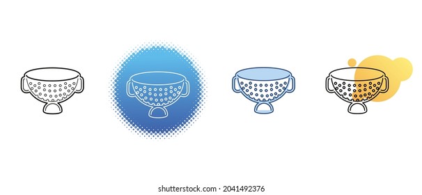 This is a set of contour and color colander icons