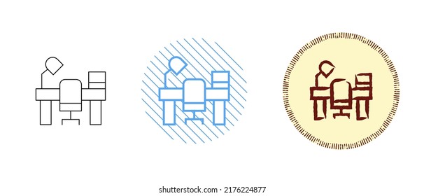 This is a set of contour and color desk icons