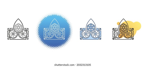 This is a set of contour and color icons of the computer cooling system