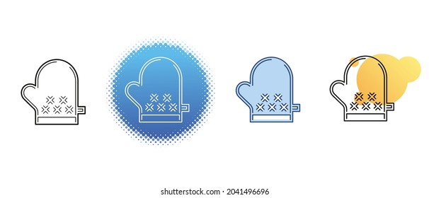 This is a set of contour and color icons of a kitchen pot holder