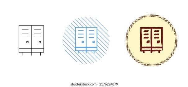 Este es un conjunto de iconos de contorno y bloqueo de color