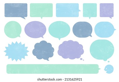 This is a set of cute speech bubbles in cold colors.It is a vector file that is easy to use.