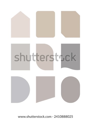 This is a set of design illustrations with simple, modern, geometric and abstract shapes. Set of frame, label, banner, panel and tag shapes.