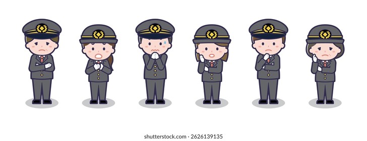 Este é um conjunto de diferentes personagens que estão em apuros.